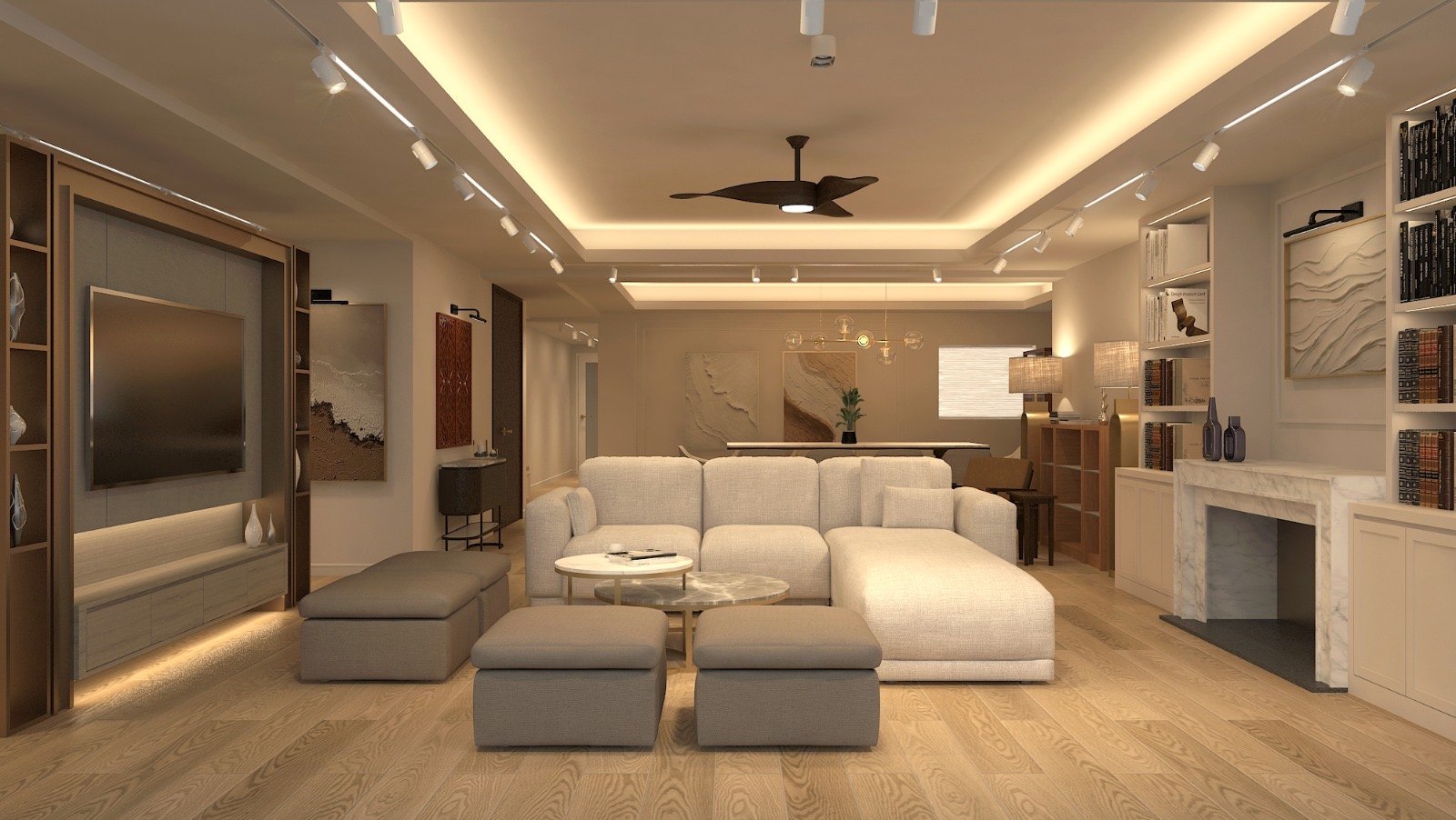 Full apartment renovation — open living space