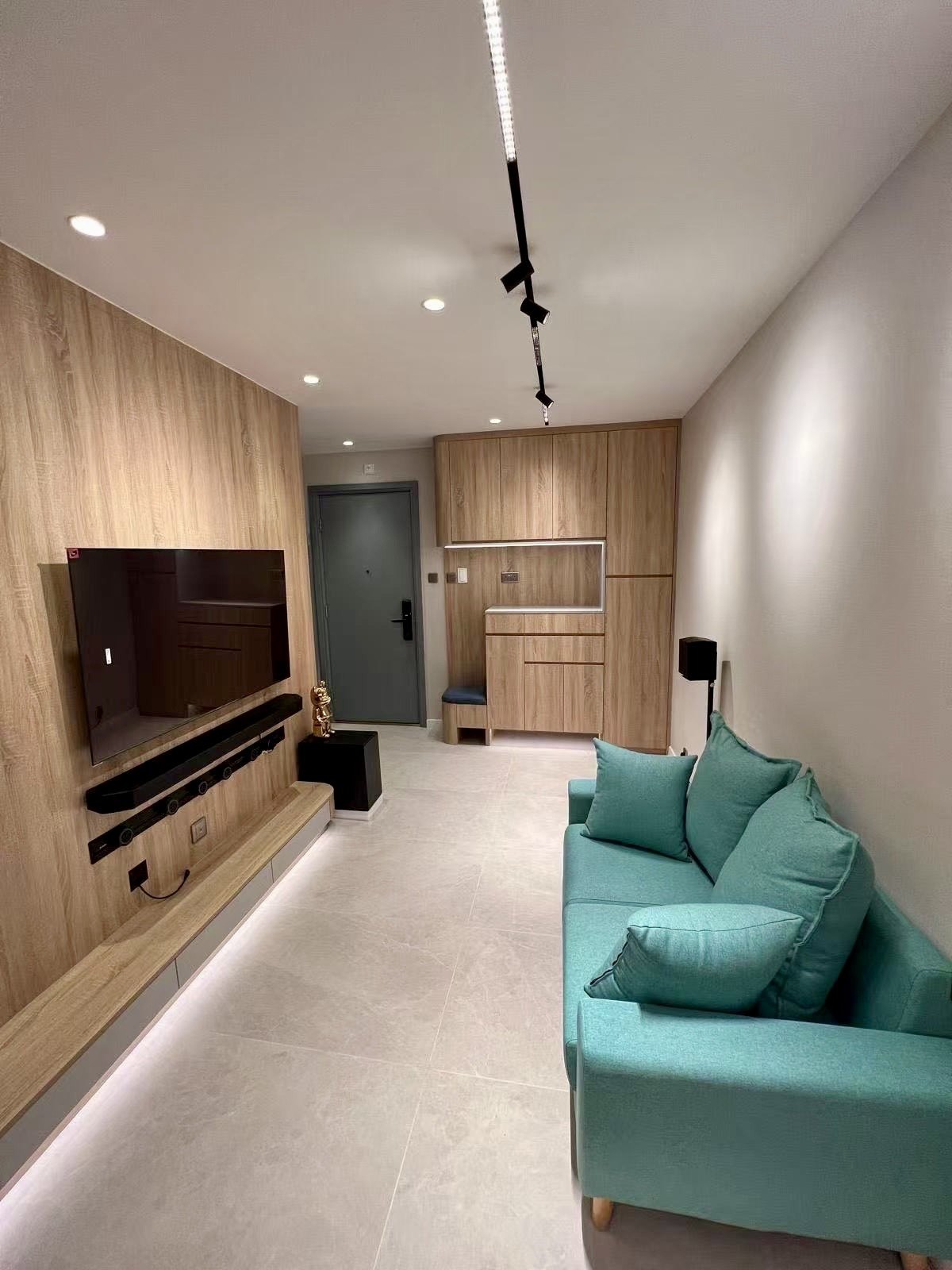 Compact apartment renovation — living room